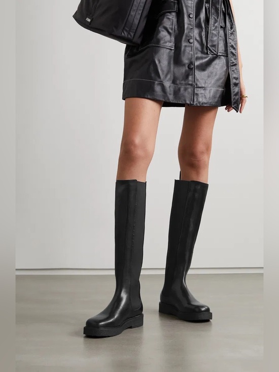 STAUD Shoes - STAUD Tall Boots Black Leather Chelsea Palamino Riding 38 8 Moto